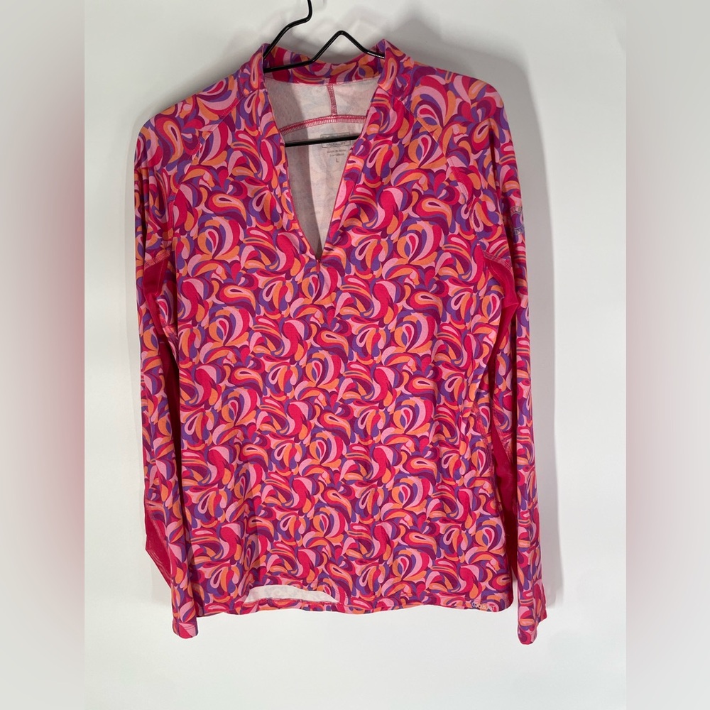 Dover Saddlery Cool Blast Vibrant Pink Swirl Long Sleeve Women's Top